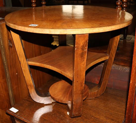 Art Deco 3 tier walnut circular table